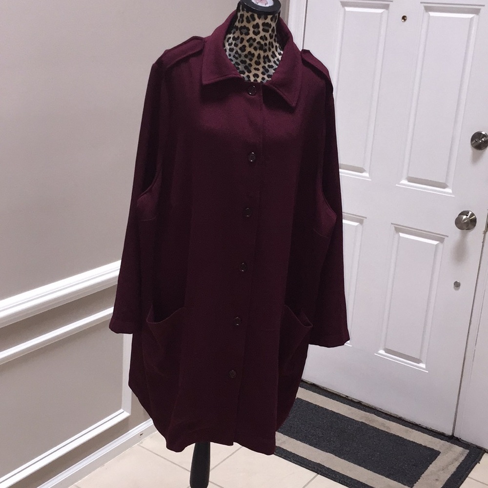 ASOS Women’s Jacket Plus Size 22 button in deep grape color